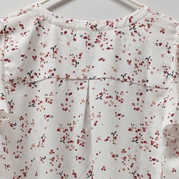 Hilary Radley Split Neck Abstract Floral Print Blouse - Picture 9 of 11